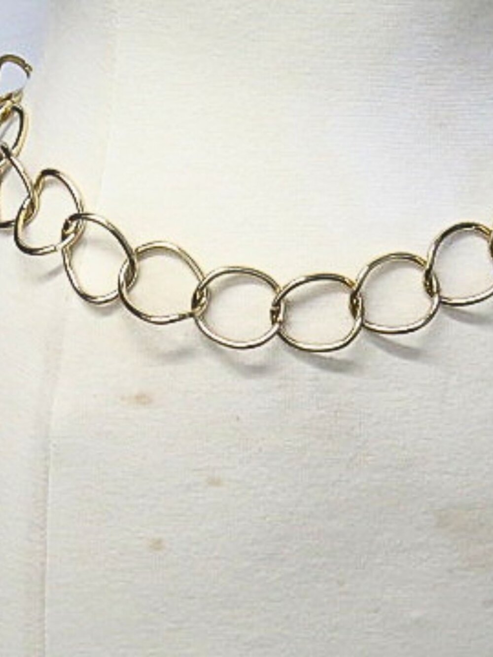 Vintage Estate Gold Tone Open Link Chain Belt Long Dangle Waist Jewelry